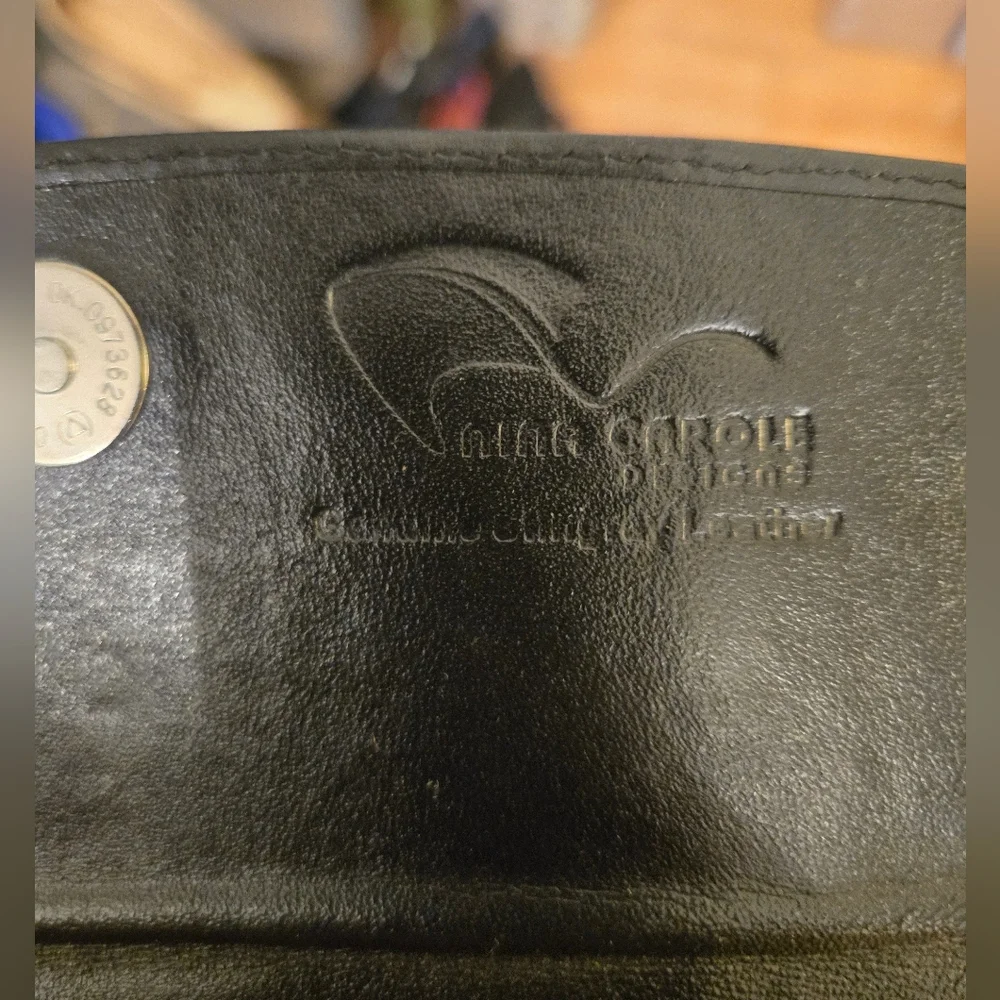 Nina Carole Designs Black Stingray Leather Tri-fold Wallet